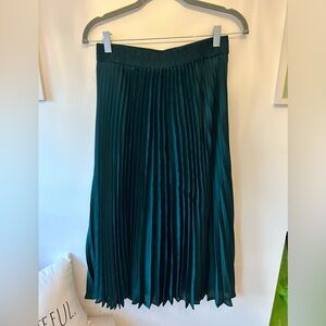 Banana Republic Teal Pleated Midi Skirt